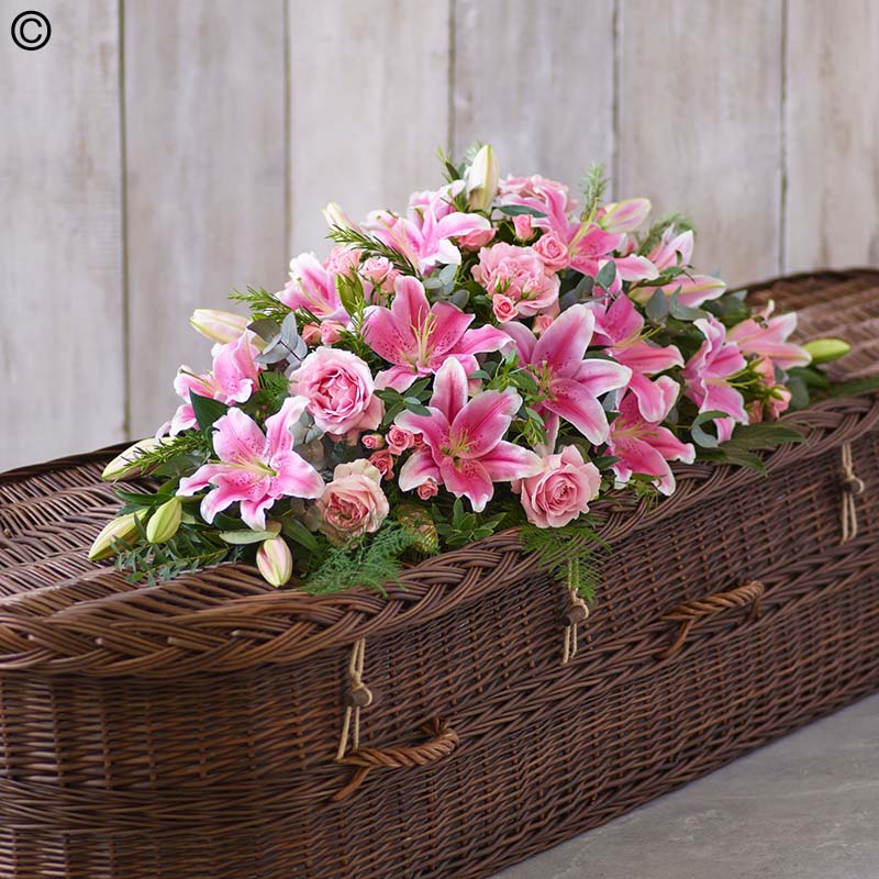 Lily and Rose Casket Spray Standard Pink