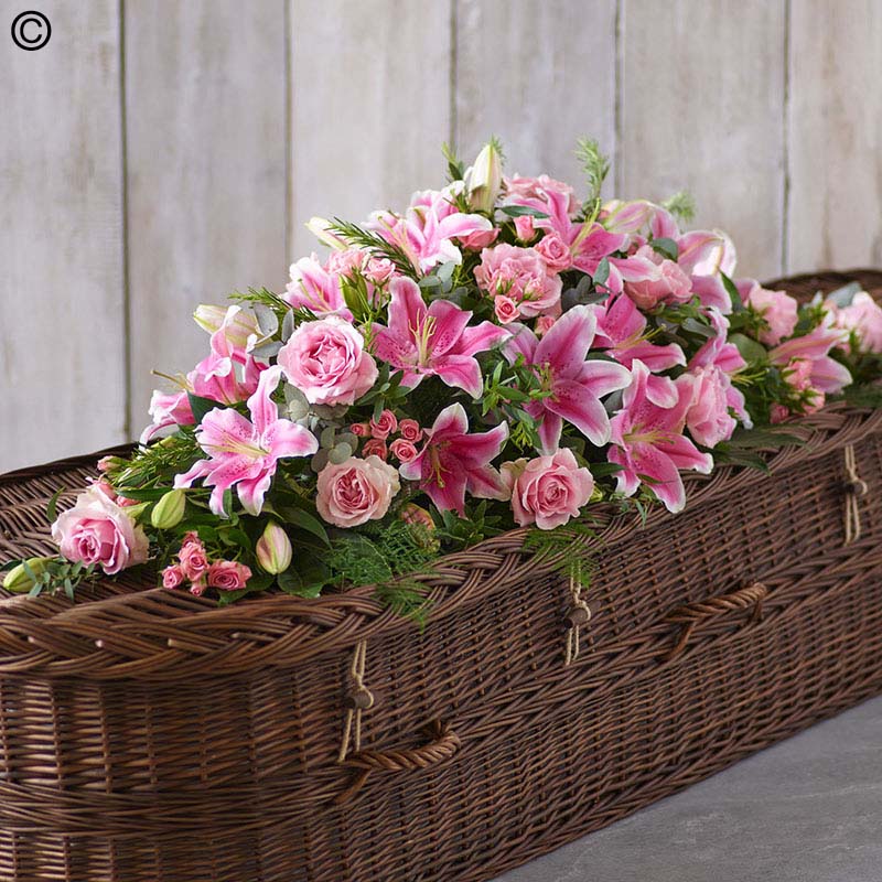 Lily and Rose Casket Spray Extra Large Pink