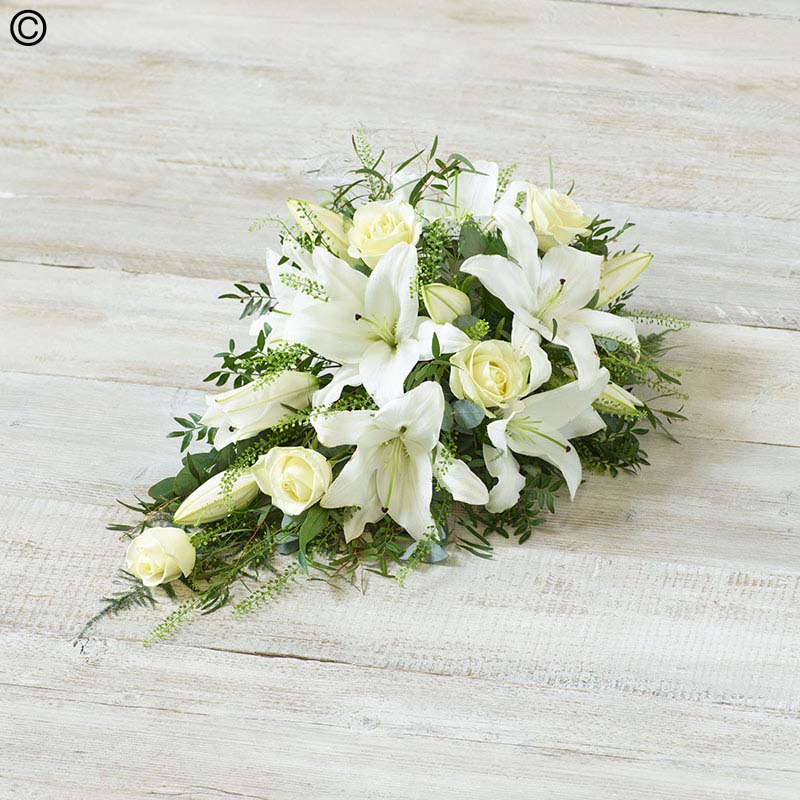 Rose and Lily Spray Standard White