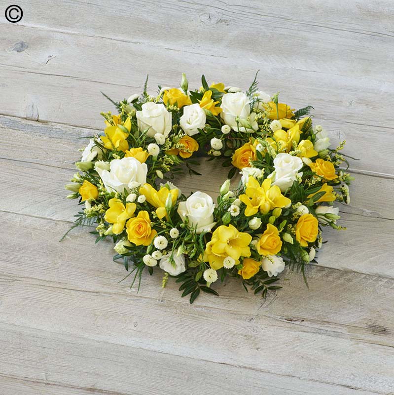 Scented Wreath Yellow and White Standard