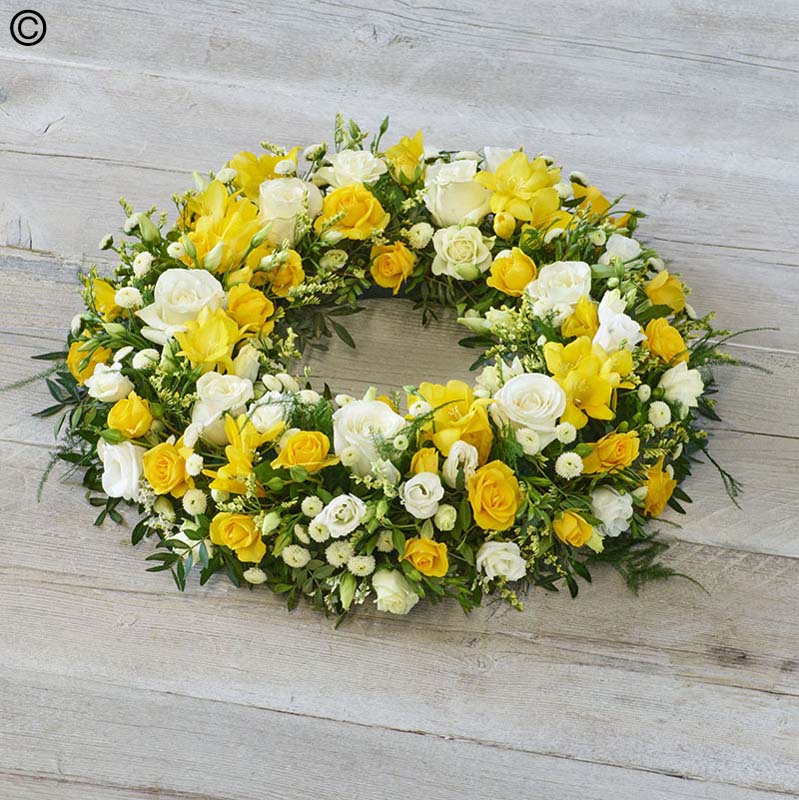 Scented Wreath Yellow and White Extra Large