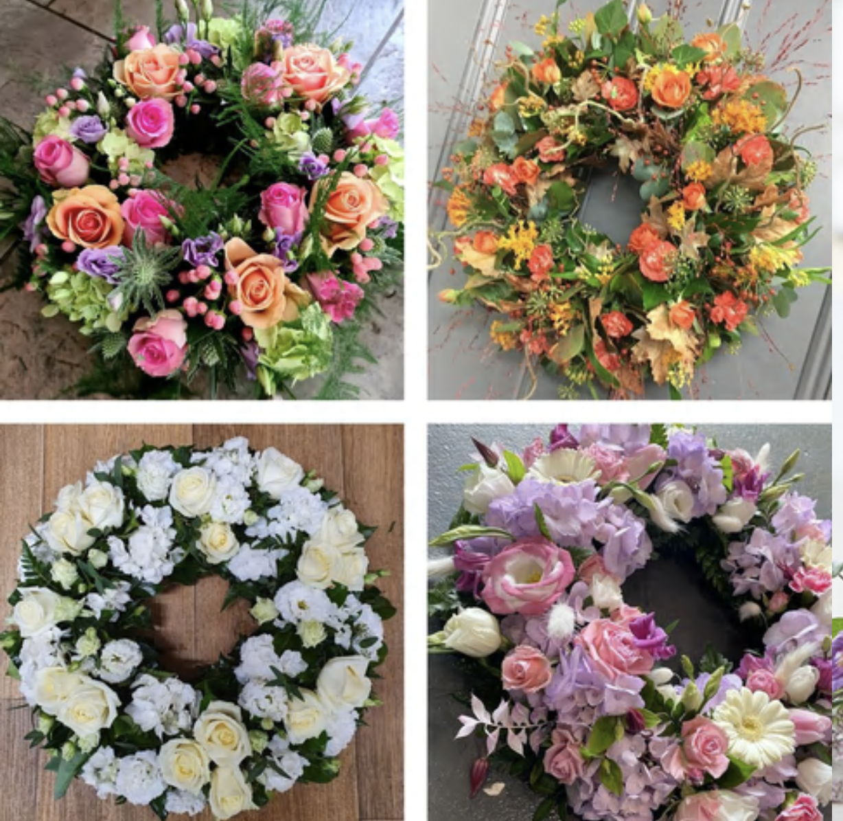 Funeral wreath made with the finest flowers