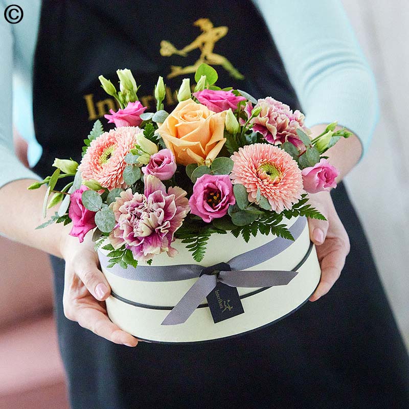 Hat Box Arrangement Pastels