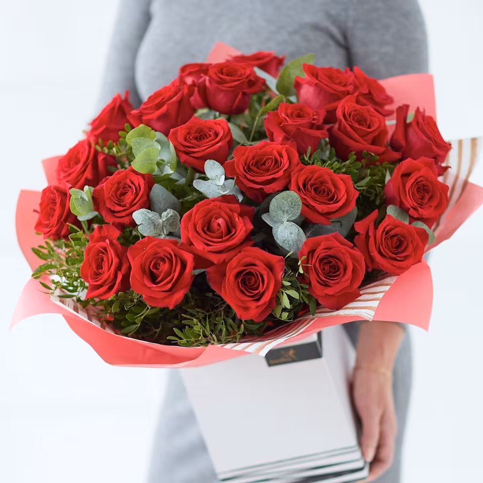 Luxury 24 Red Roses 24hours notice